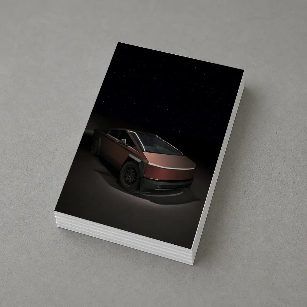 Tesla Cybertruck Under Starry Night Sky – Postcards