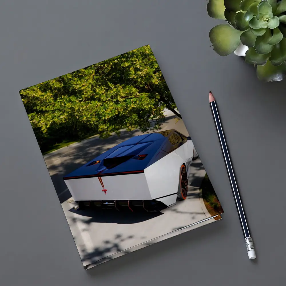 Tesla Cybertruck Parked Under Green Tree – Notebooks