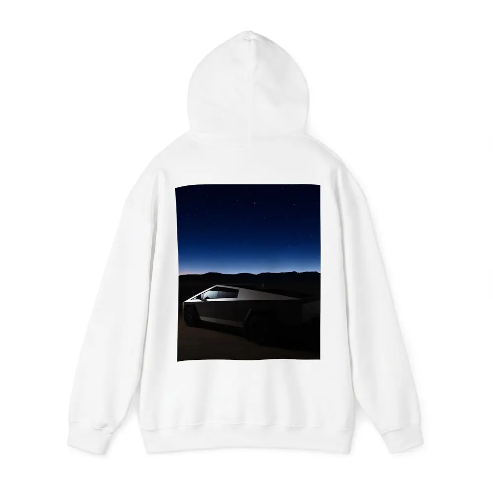 Tesla Cybertruck Under Starry Night Sky – Hoodies
