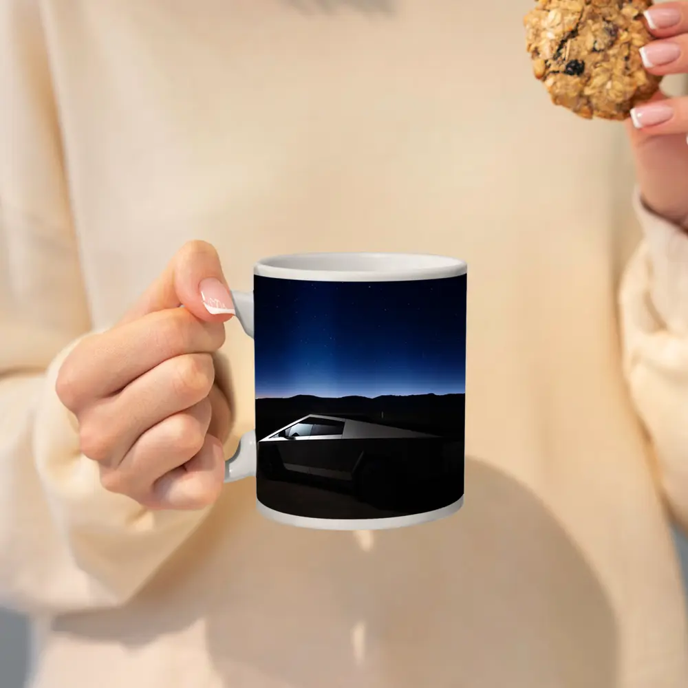 Tesla Cybertruck Under Starry Night Sky – Mugs
