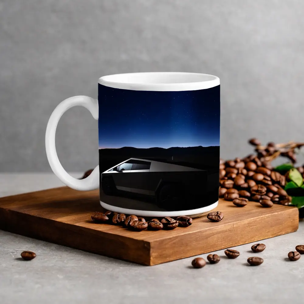 Tesla Cybertruck Under Starry Night Sky – Mugs