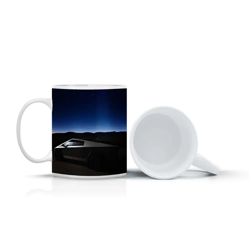 Tesla Cybertruck Under Starry Night Sky – Mugs