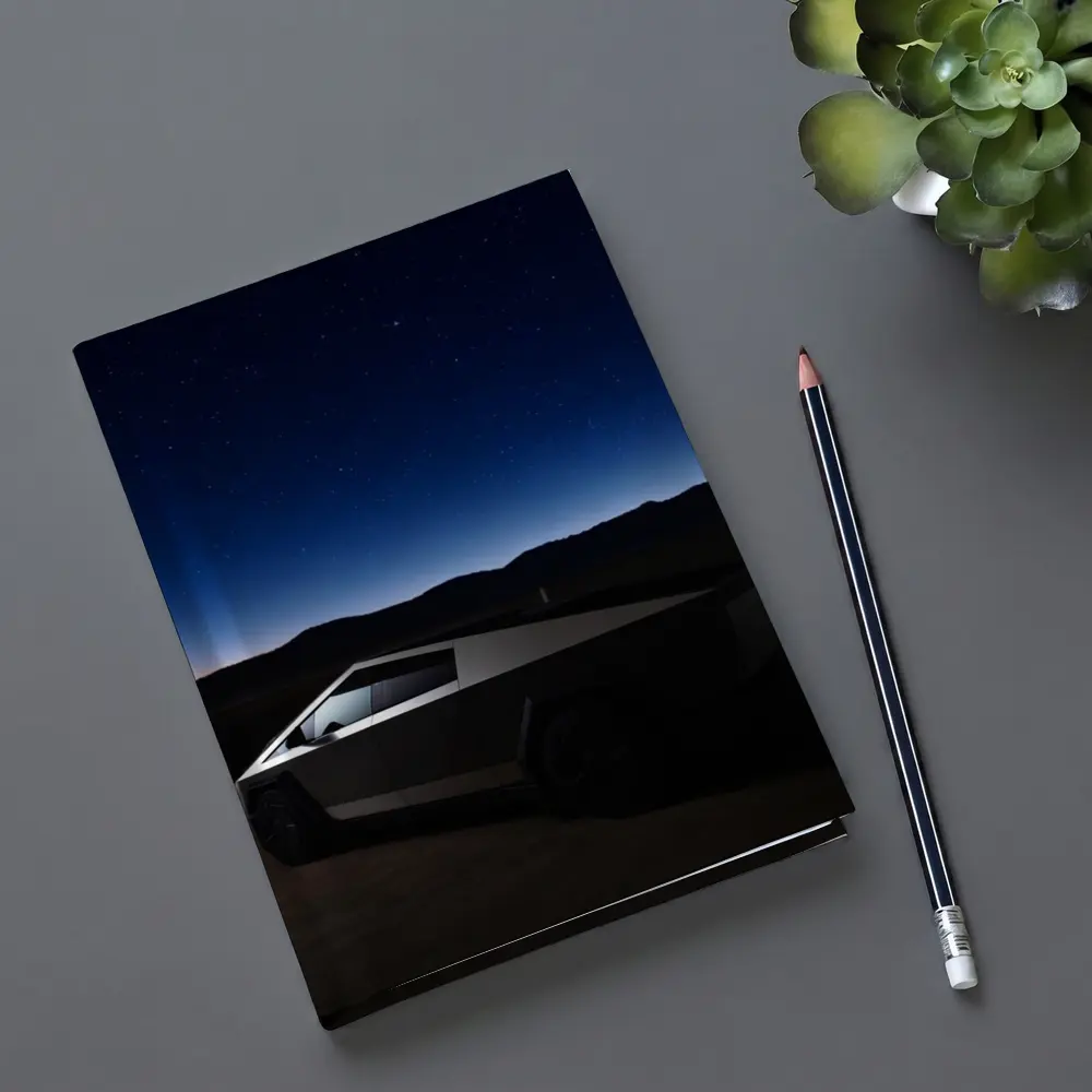 Tesla Cybertruck Under Starry Night Sky – Notebooks
