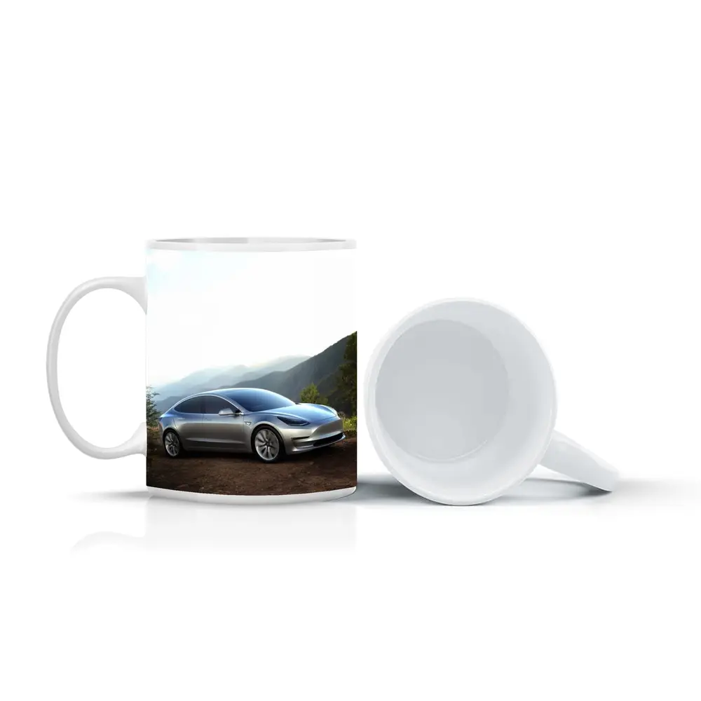 Tesla Model 3 Silver Mountain Scenic View – Mugs