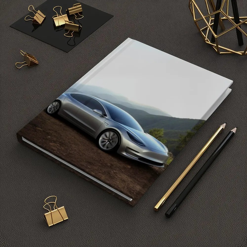 Tesla Model 3 Silver Mountain Scenic View – Notebooks