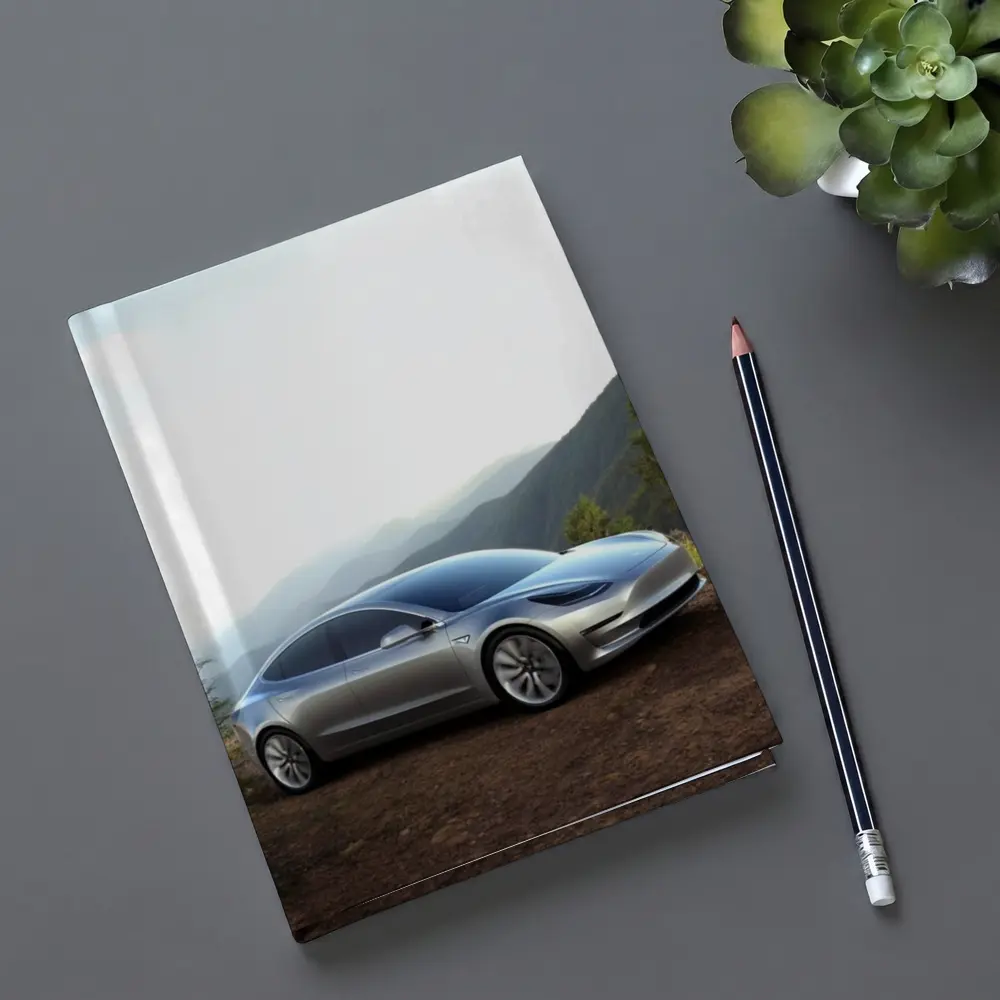 Tesla Model 3 Silver Mountain Scenic View – Notebooks