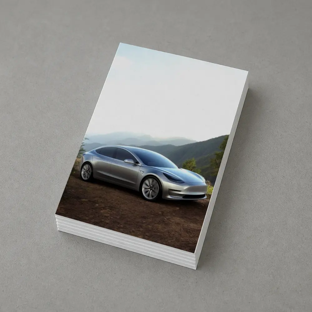 Tesla Model 3 Silver Mountain Scenic View – Postcards