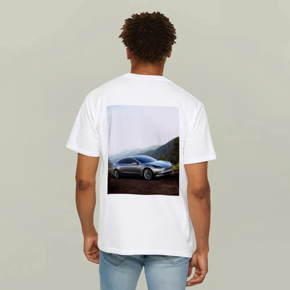 Tesla Model 3 Silver Mountain Scenic View – T-Shirts