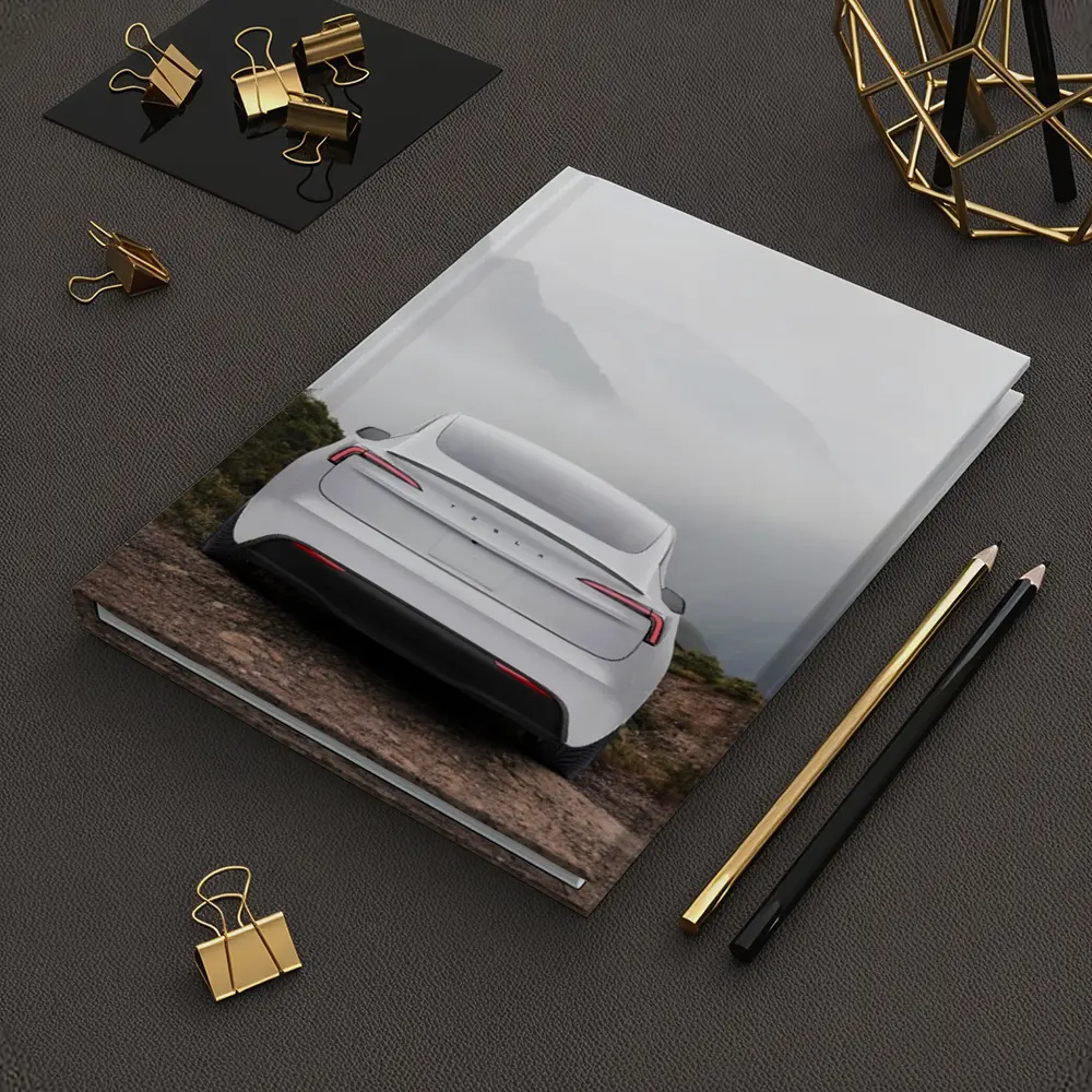 Tesla Model Y White Misty Mountain View – Notebooks