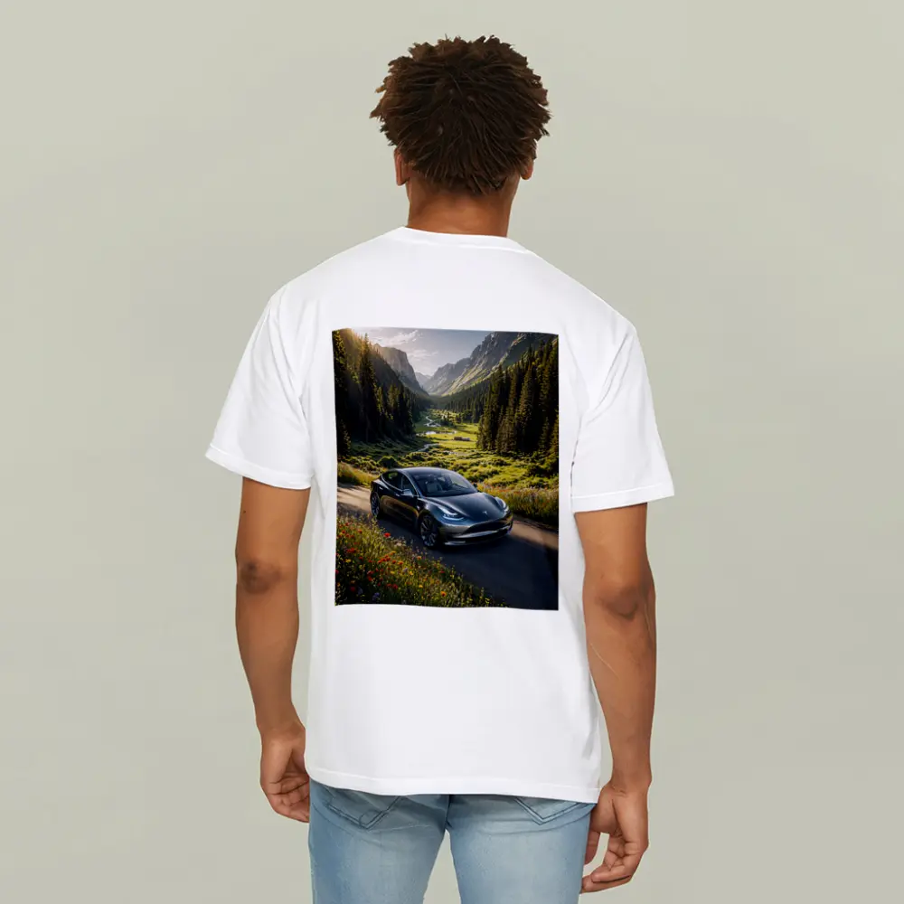 Tesla Model 3 Mountain Valley Road Drive – T-Shirts