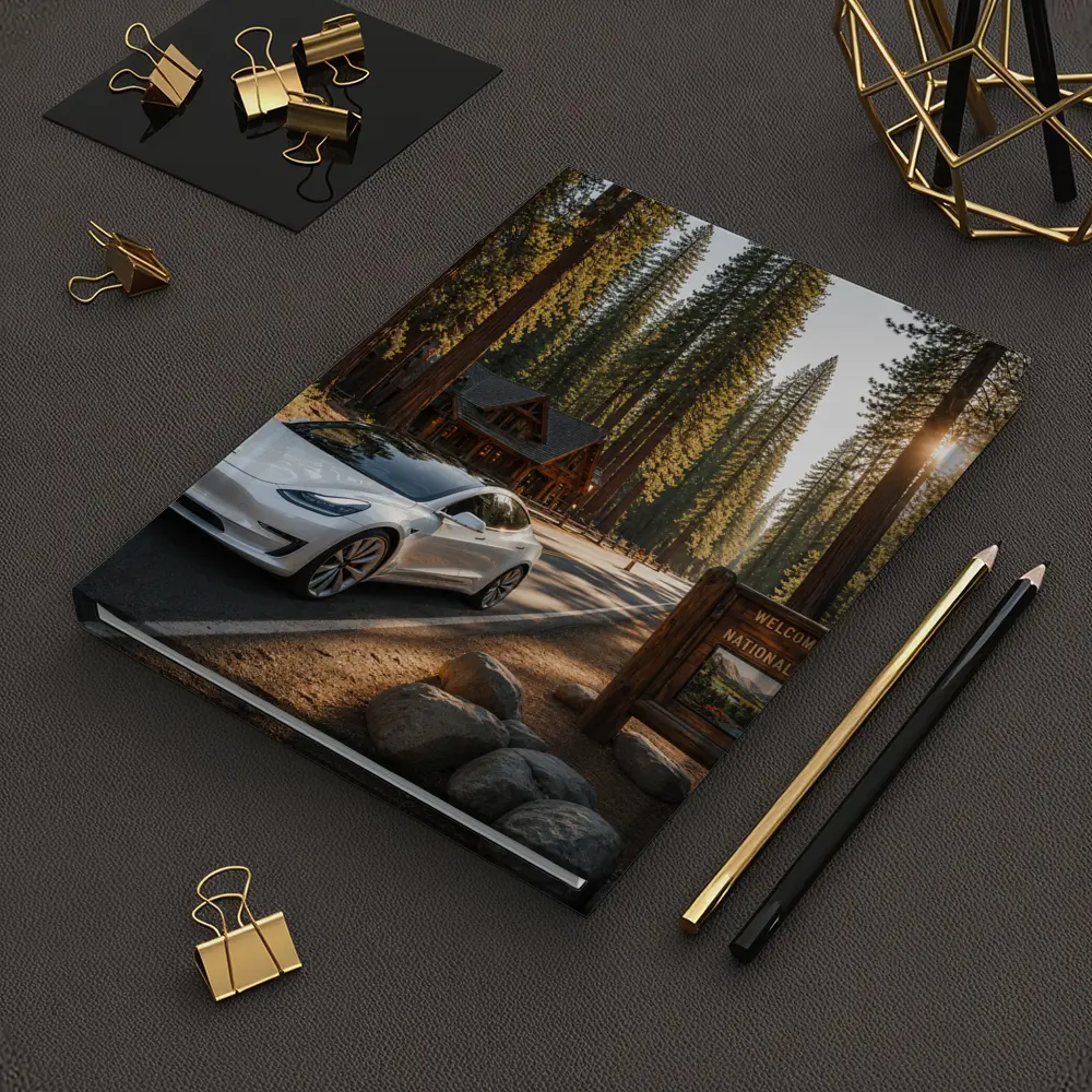 Tesla Model 3 White National Park Forest – Notebooks