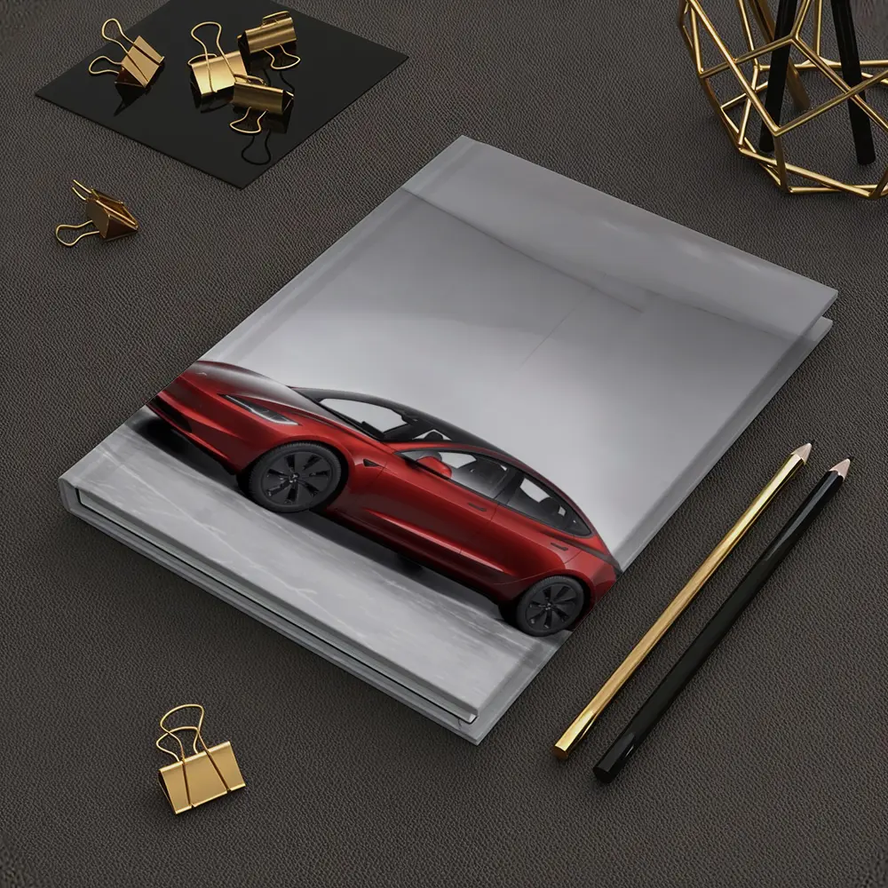 Tesla Model 3 Red Car Studio Background – Notebooks