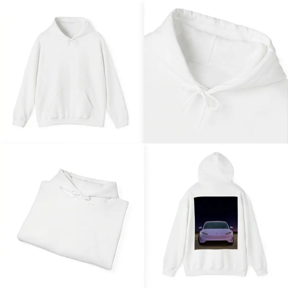Tesla Model 3 Pink Desert Night Sky – Hoodies