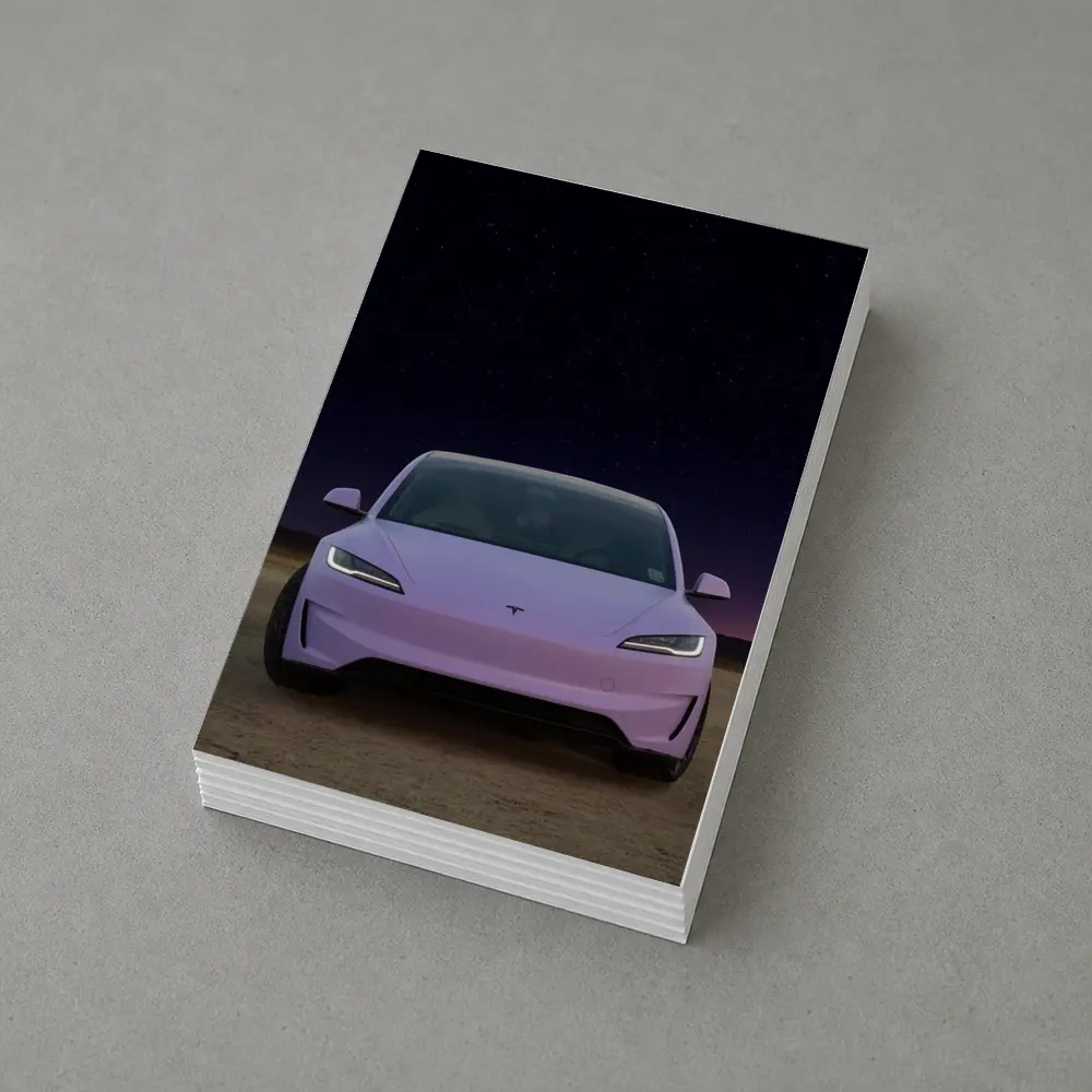 Tesla Model 3 Pink Desert Night Sky – Postcards