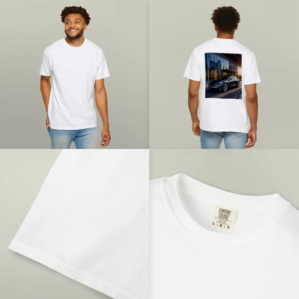 Tesla Model S Gray City Glass Building – T-Shirts