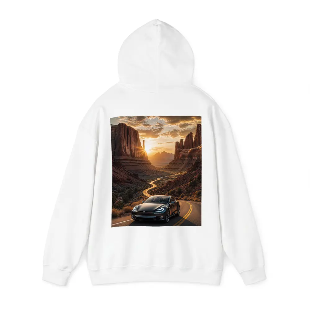 Tesla Model S Desert Canyon Sunset Drive – Hoodies