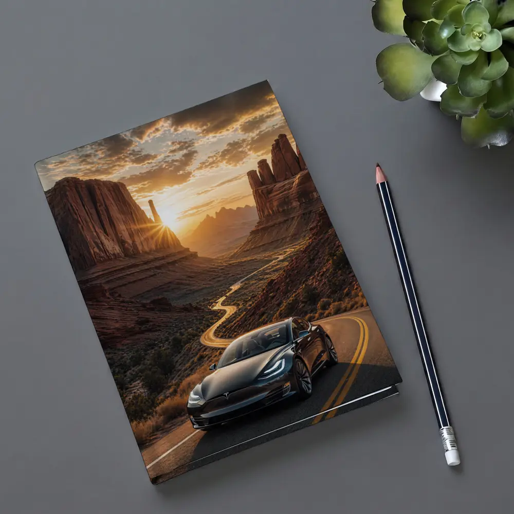 Tesla Model S Desert Canyon Sunset Drive – Notebooks