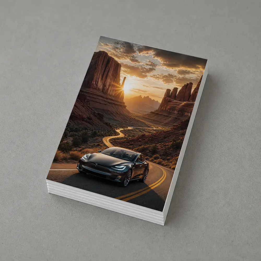 Tesla Model S Desert Canyon Sunset Drive – Postcards
