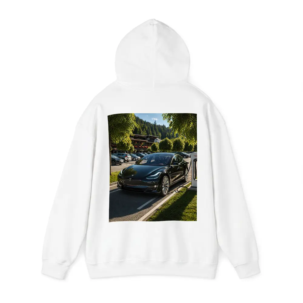 Tesla Model S Charging at Alpine Parking – Hoodies