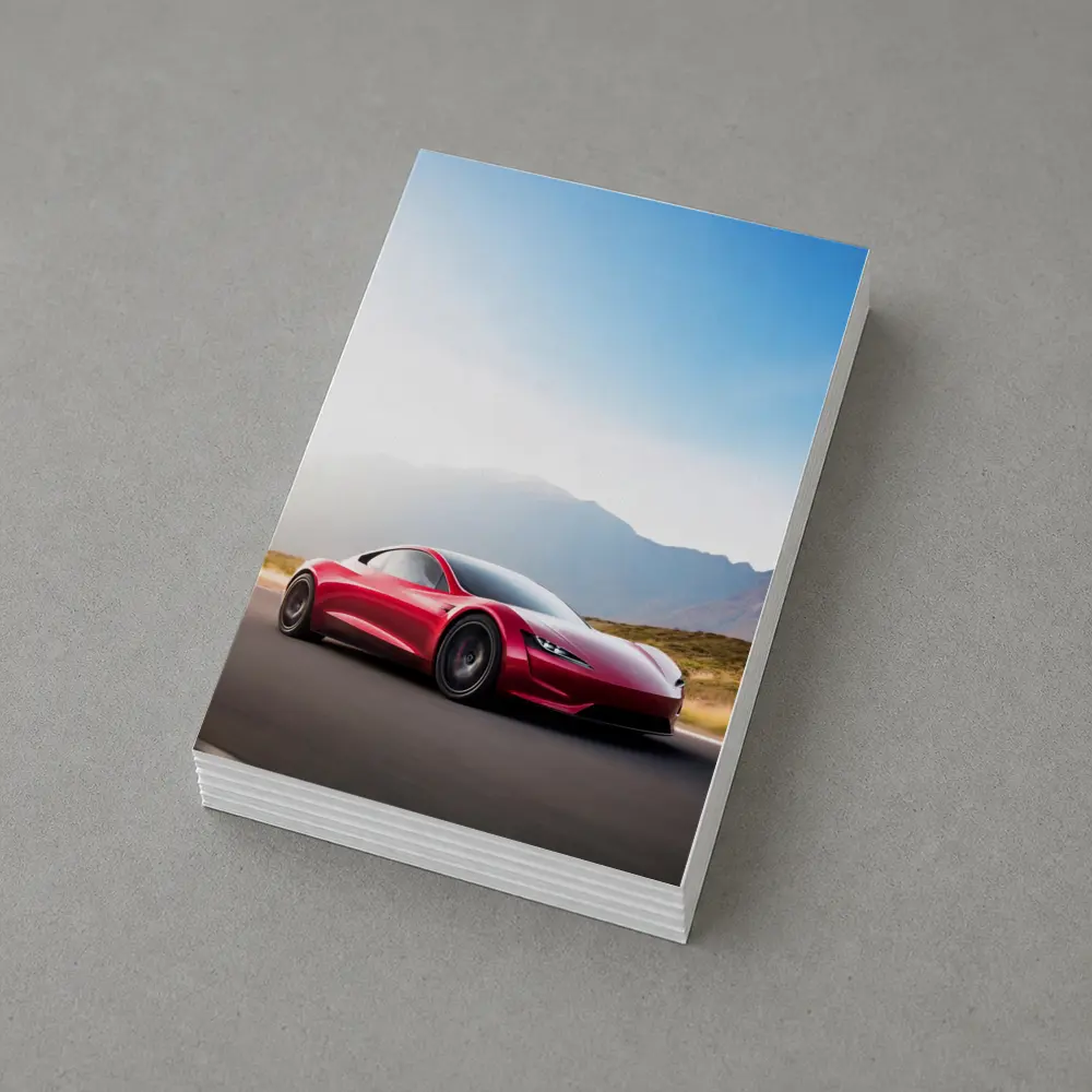 Tesla Roadster Red Sports Car Mountain Road – Postcards