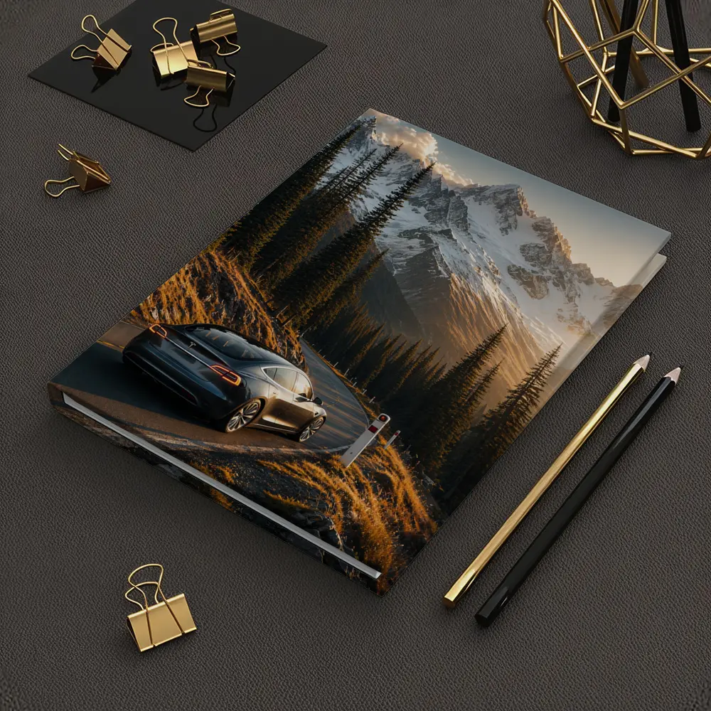 Tesla Model S Mountain Road Sunset Drive – Notebooks