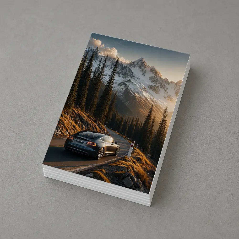 Tesla Model S Mountain Road Sunset Drive – Postcards