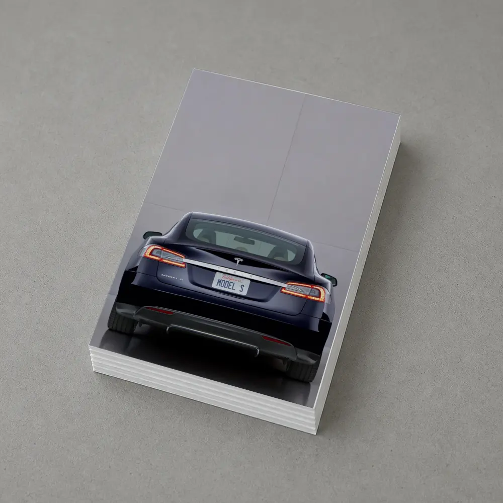 Tesla Model S Rear View Gray Background – Postcards