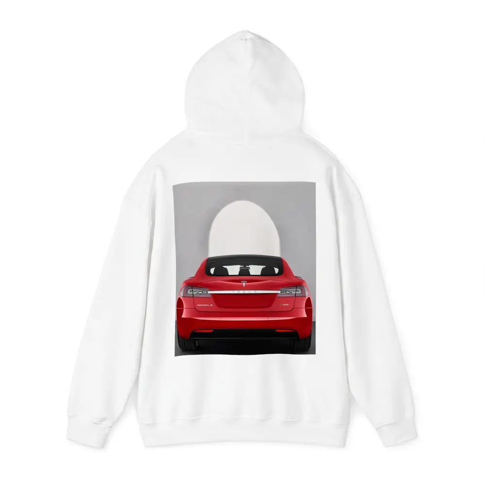 Red Tesla Model S Rear Studio View – Hoodies