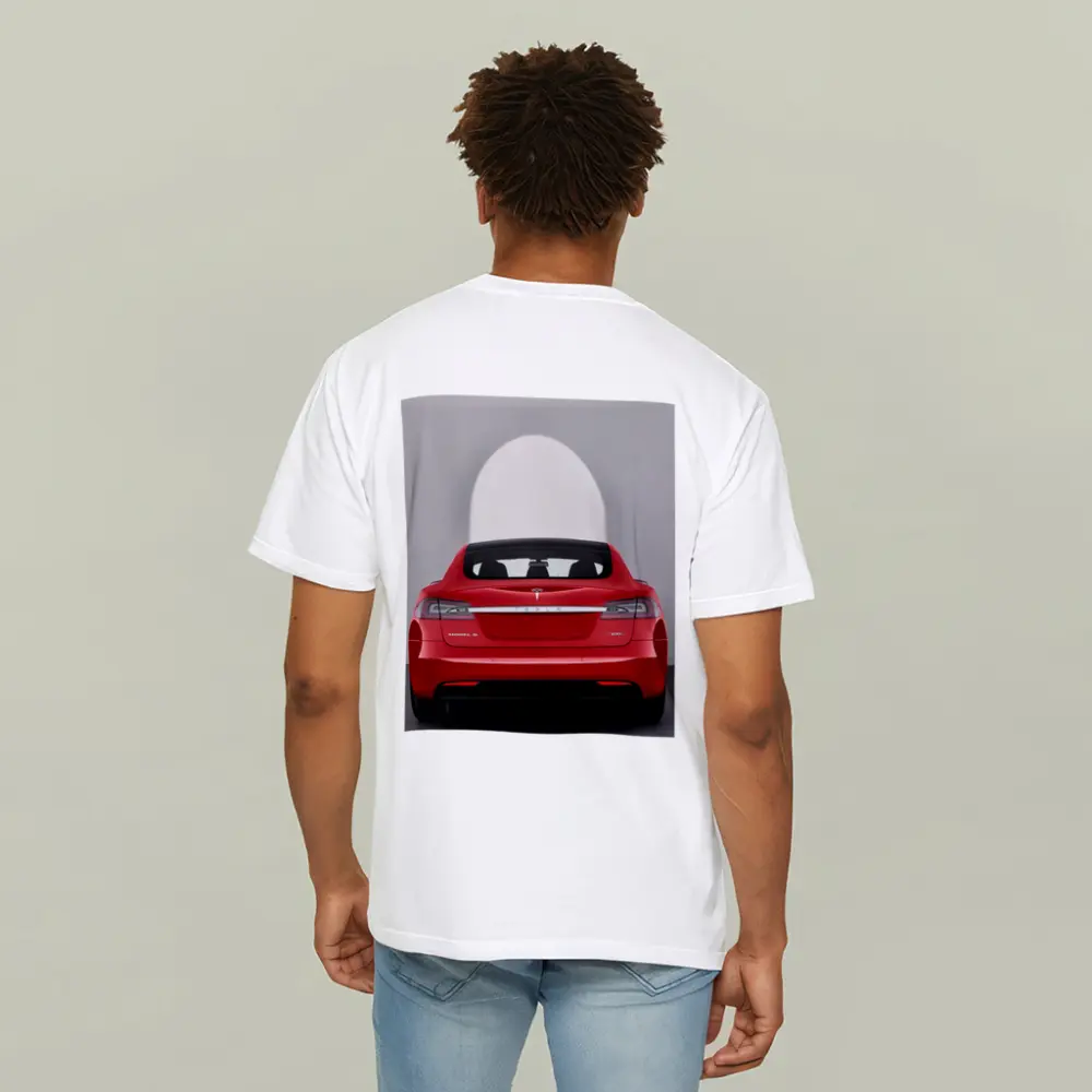 Red Tesla Model S Rear Studio View – T-Shirts