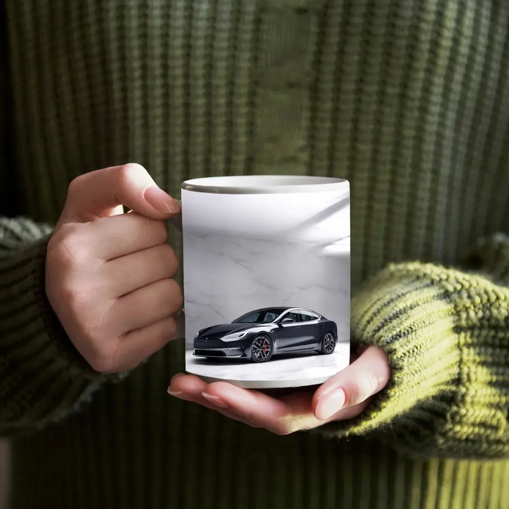 Tesla Model S Dark Gray Marble Studio – Mugs