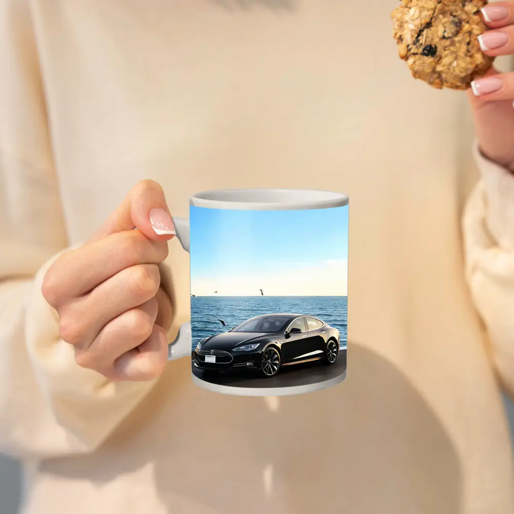 Tesla Model S Black Coastal Ocean View – Mugs