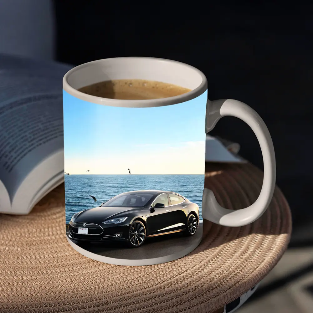 Tesla Model S Black Coastal Ocean View – Mugs