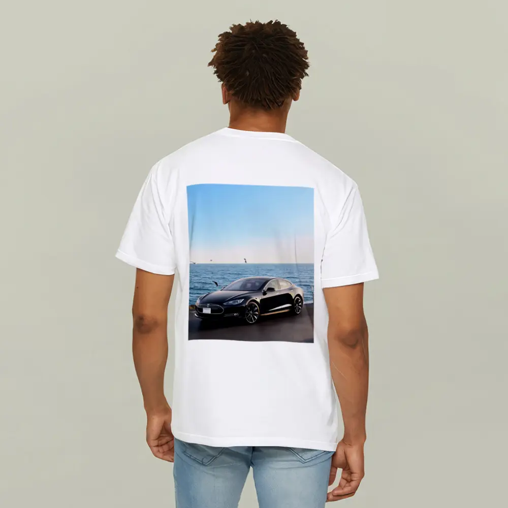 Tesla Model S Black Coastal Ocean View – T-Shirts