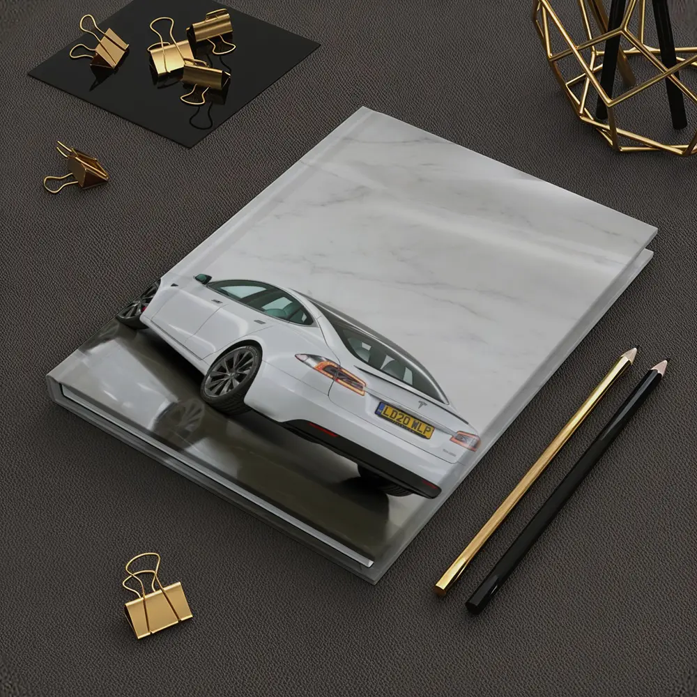 Tesla Model S White Marble Studio Background – Notebooks