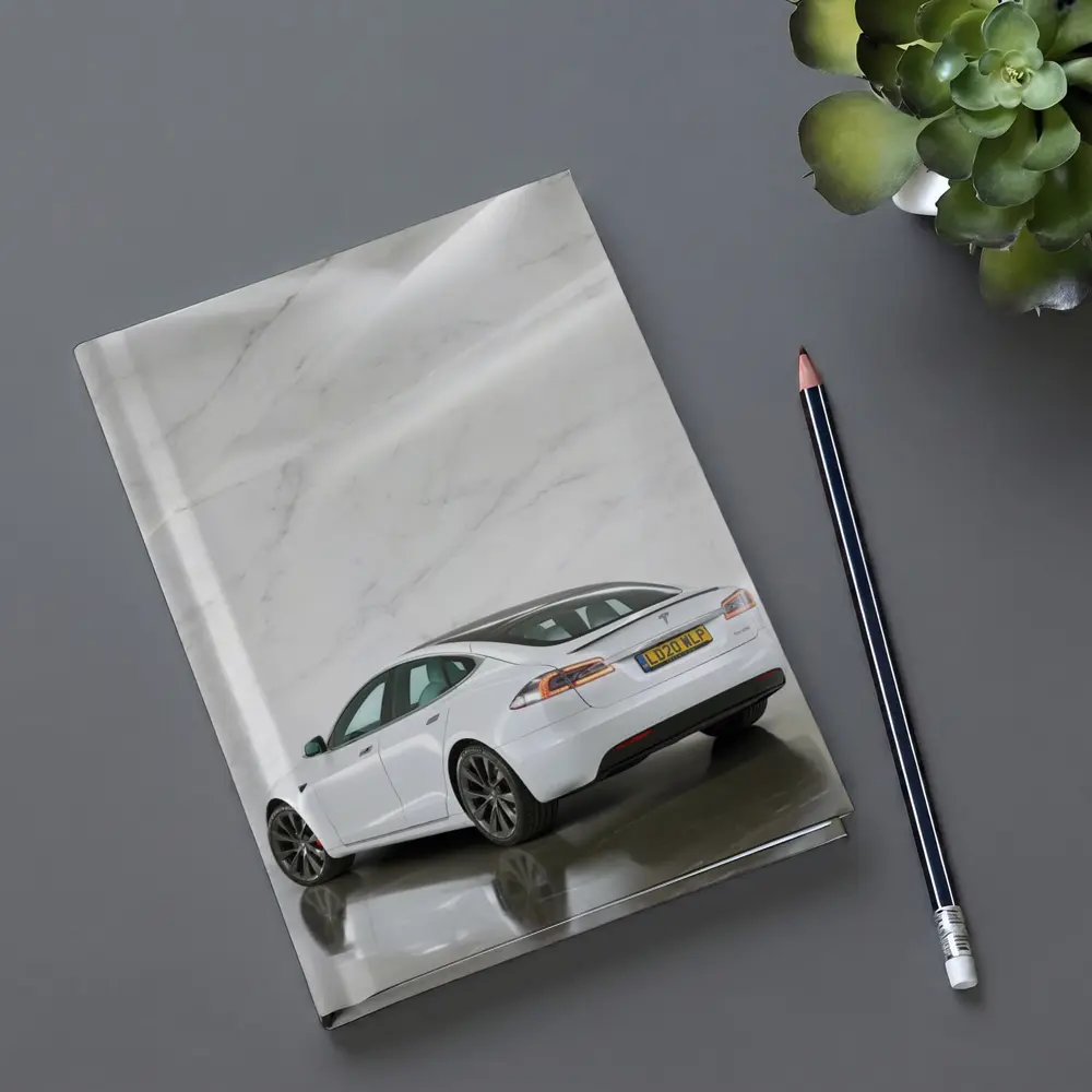 Tesla Model S White Marble Studio Background – Notebooks