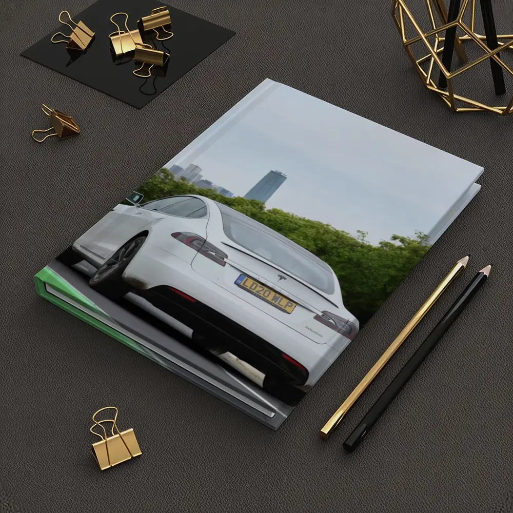 Tesla Model S White City Skyline Drive – Notebooks
