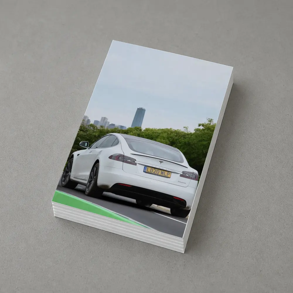 Tesla Model S White City Skyline Drive – Postcards