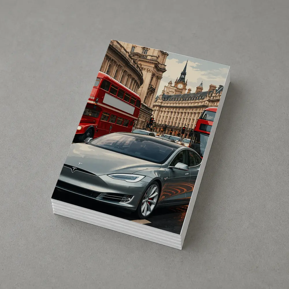 Tesla Model S London Double Decker Buses – Postcards