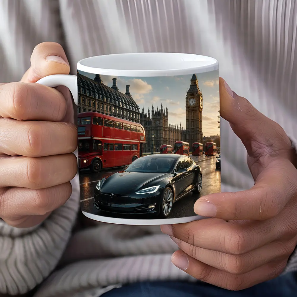 Tesla Model S Westminster Bridge London – Mugs