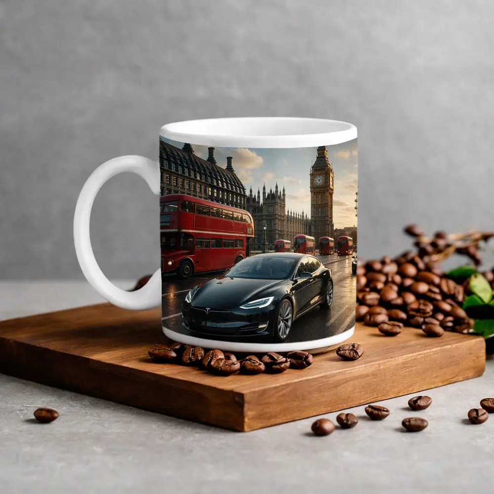 Tesla Model S Westminster Bridge London – Mugs