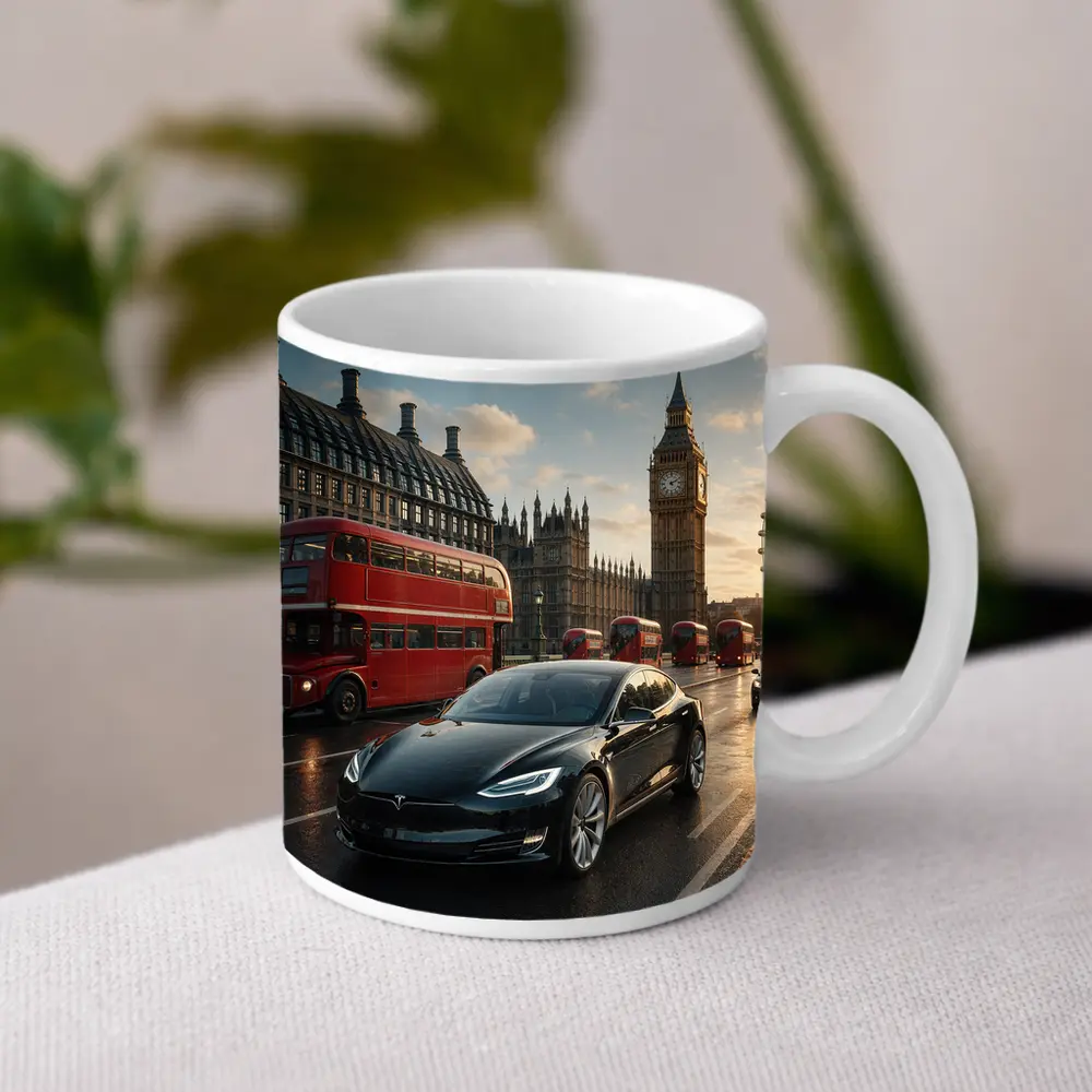Tesla Model S Westminster Bridge London – Mugs
