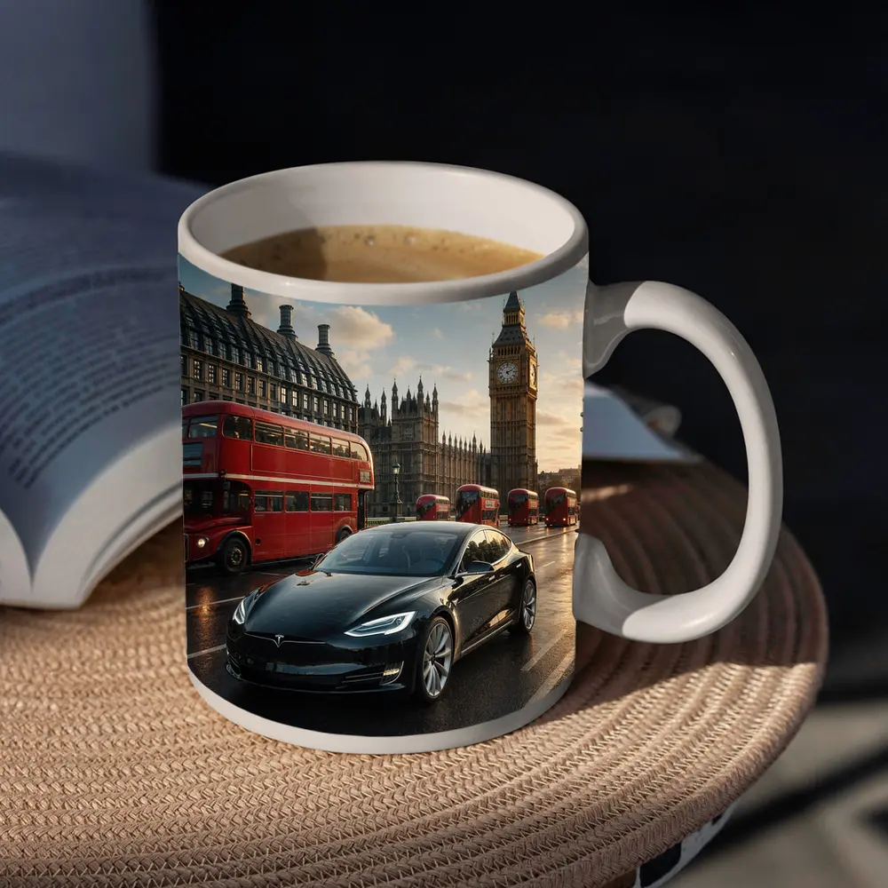Tesla Model S Westminster Bridge London – Mugs