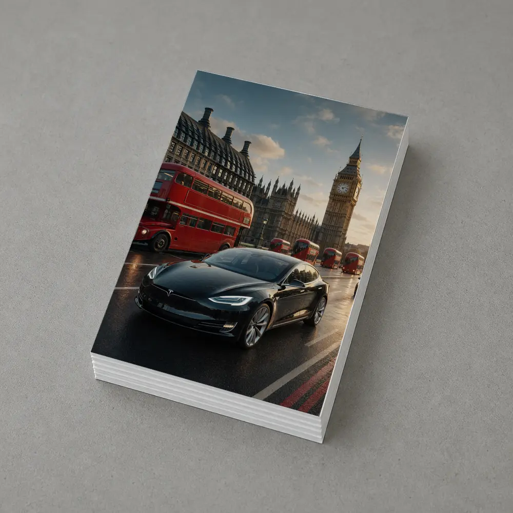 Tesla Model S Westminster Bridge London – Postcards
