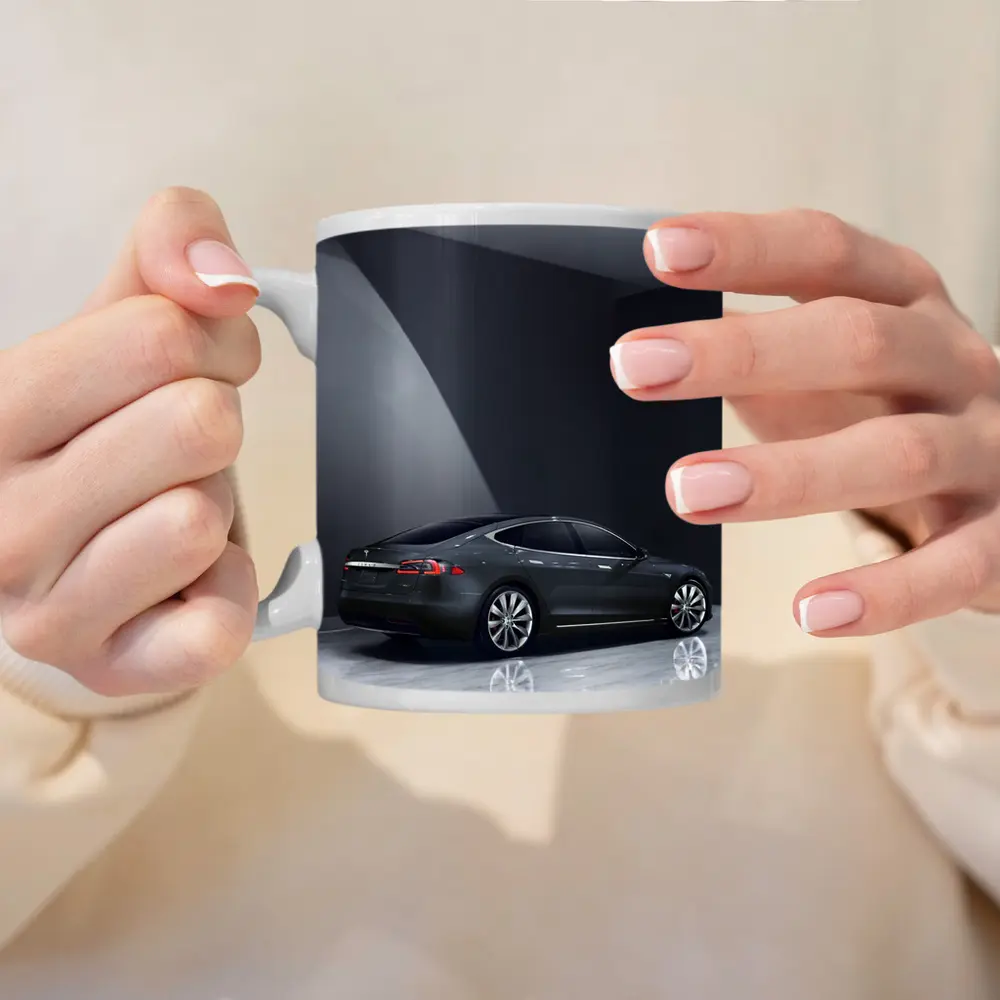 Tesla Model S Dark Gray Studio Shot – Mugs