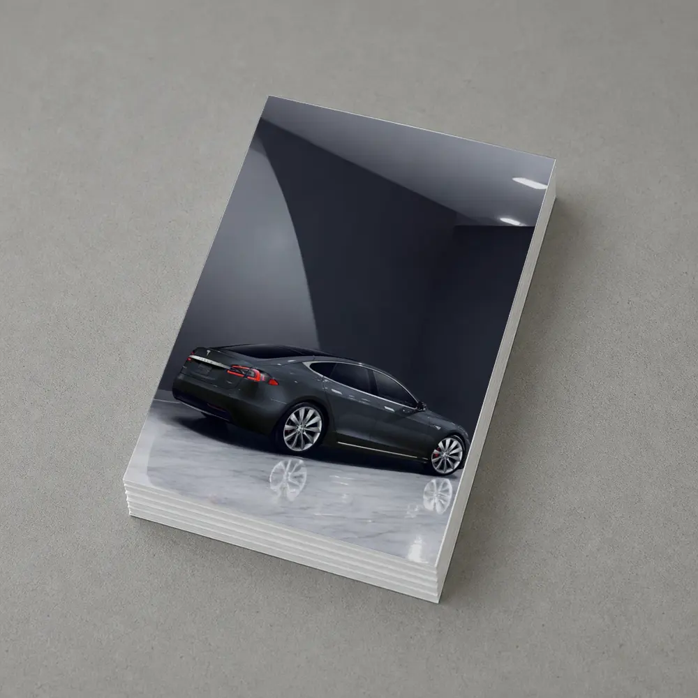 Tesla Model S Dark Gray Studio Shot – Postcards