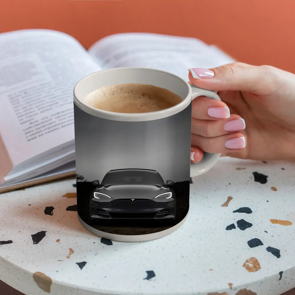 Tesla Model S Dark Moody Night Sky – Mugs