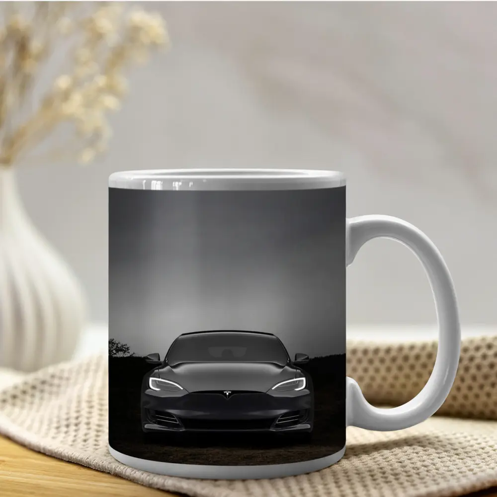 Tesla Model S Dark Moody Night Sky – Mugs
