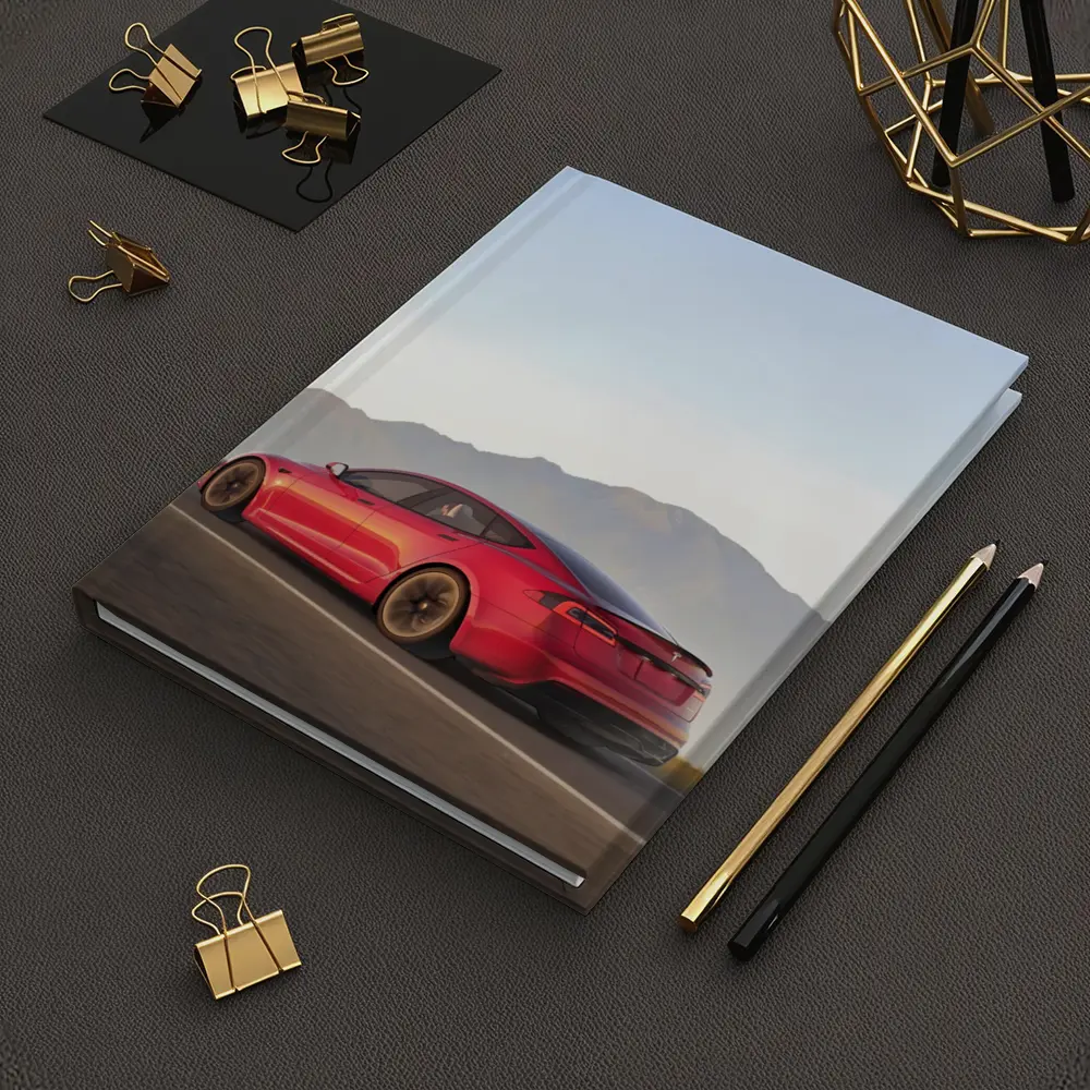 Red Tesla Model S Mountain Road Drive – Notebooks