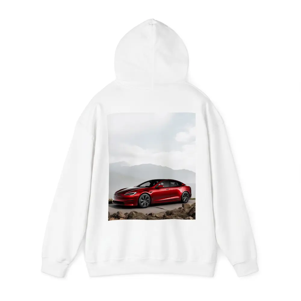 Tesla Model S Red Mountain Road Scene – Hoodies
