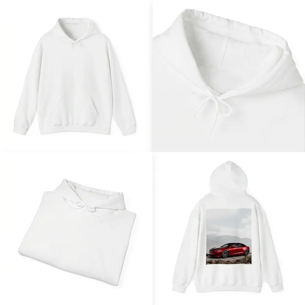 Tesla Model S Red Mountain Road Scene – Hoodies